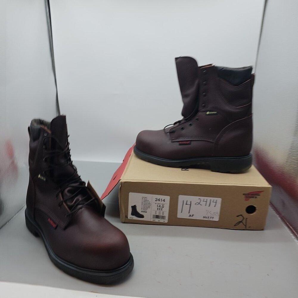 Red Wing Mens Leather Boots Steel Toe  Safety Brown Size 14 EEE 2414 New